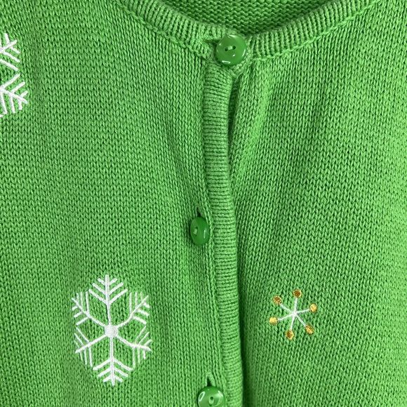 Classic Elements Festive Green Cardigan - Picture 3 of 11
